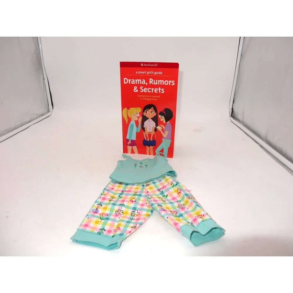 American Girl Doll Picnic Time Camisole Floral Plaid‎ Pants and Guide Book